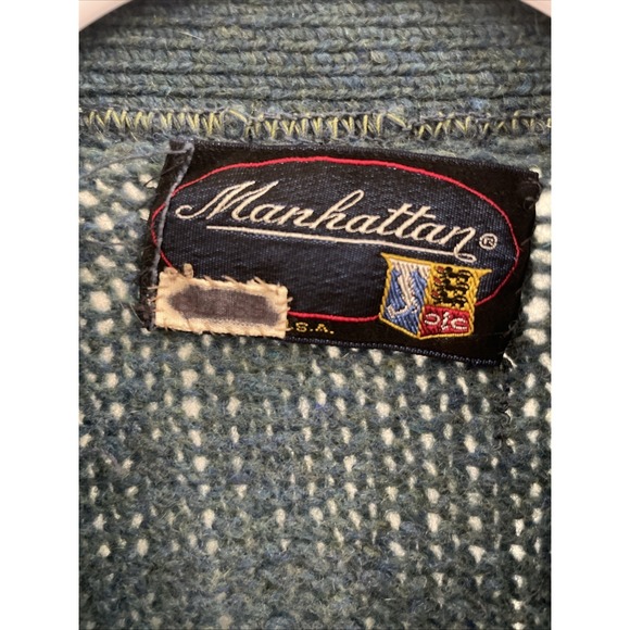 Vintage 1950s M Manhattan Mohair Blend Cardigan Sweater USA HTF Prop Classic - Picture 2 of 11
